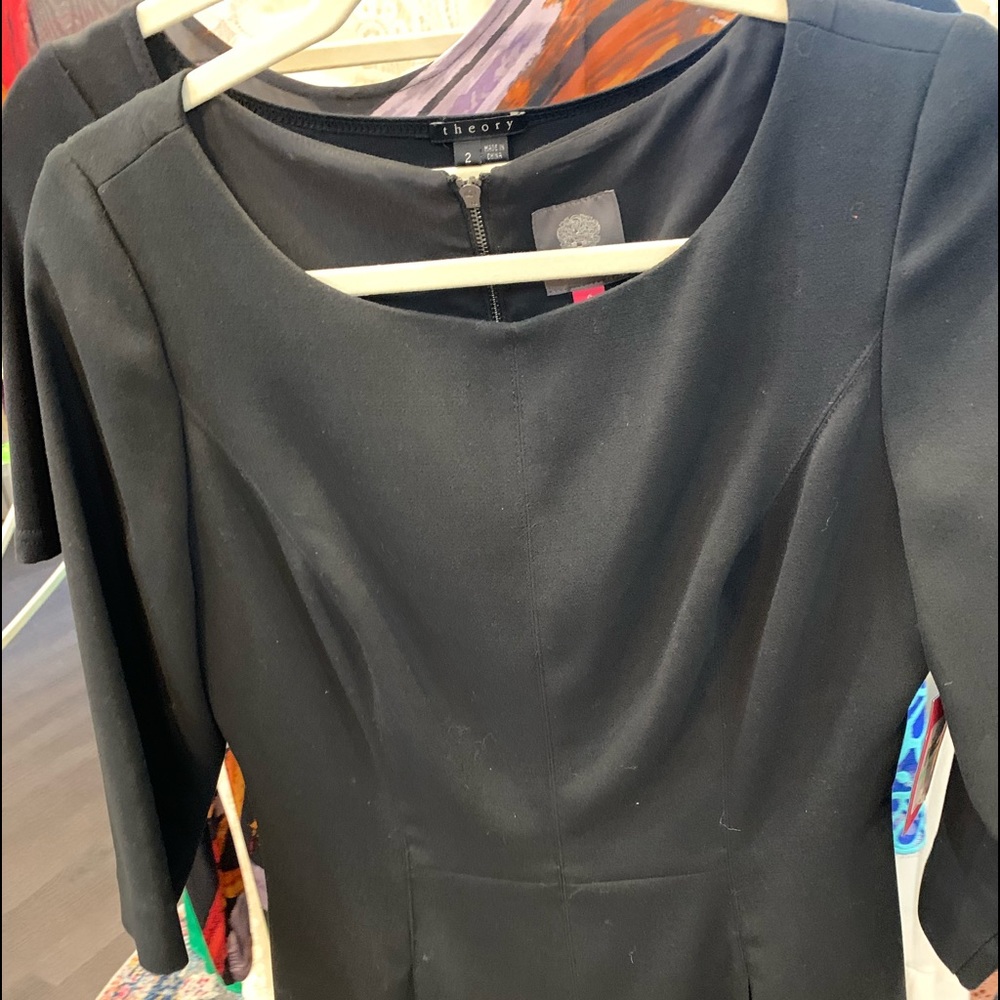 black zip up dress